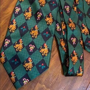 Vintage 2001 Scooby-Doo Christmas Silk Tie Santa Candy Cane Cartoon Network